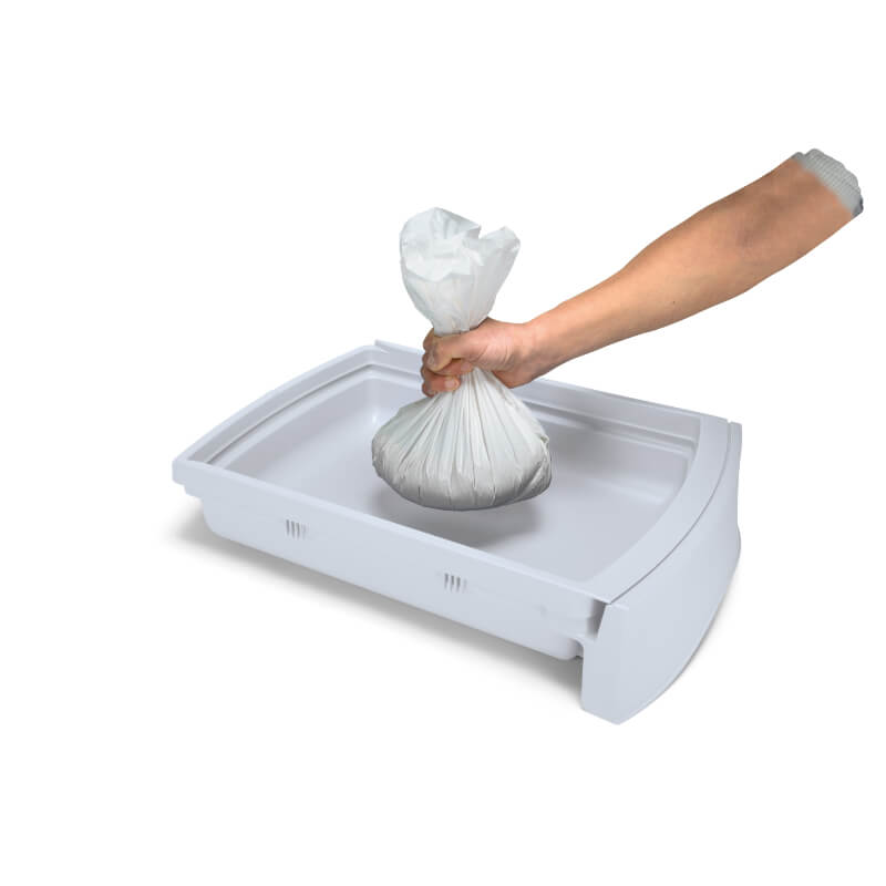 IMAC Frida pokrito mačje stranišče s predalom, sv. modro - 56 x 40 x 43,5 cm (4)