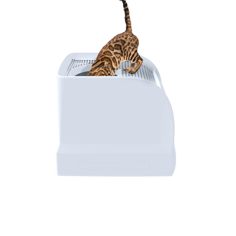 IMAC Frida pokrito mačje stranišče s predalom, sv. modro - 56 x 40 x 43,5 cm (5)