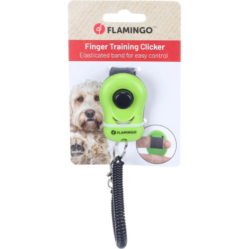 Flamingo Xin kliker z elastiko, zelen - 6 x 4 x 2 cm