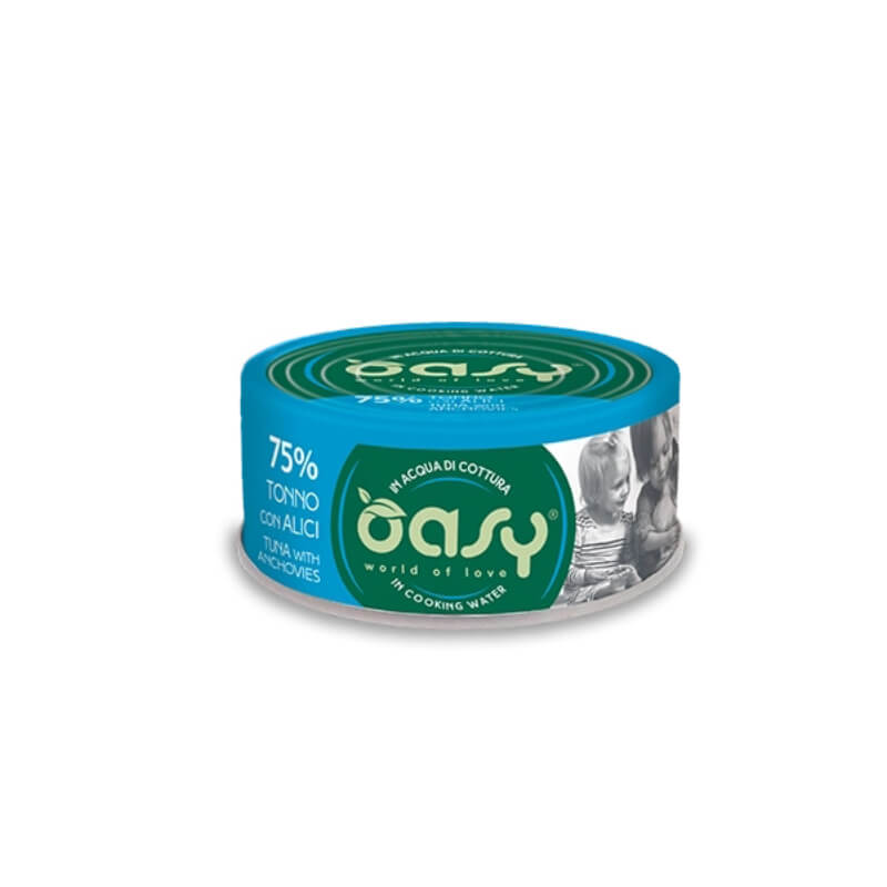 Oasy More Love Adult tuna in inčuni v juhi, konzerva - 70 g