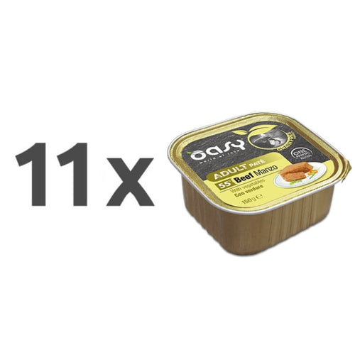 Oasy Grain Free Paté Adult govedina in zelenjava, paté v posodici - 150 g - 11 x 150 g