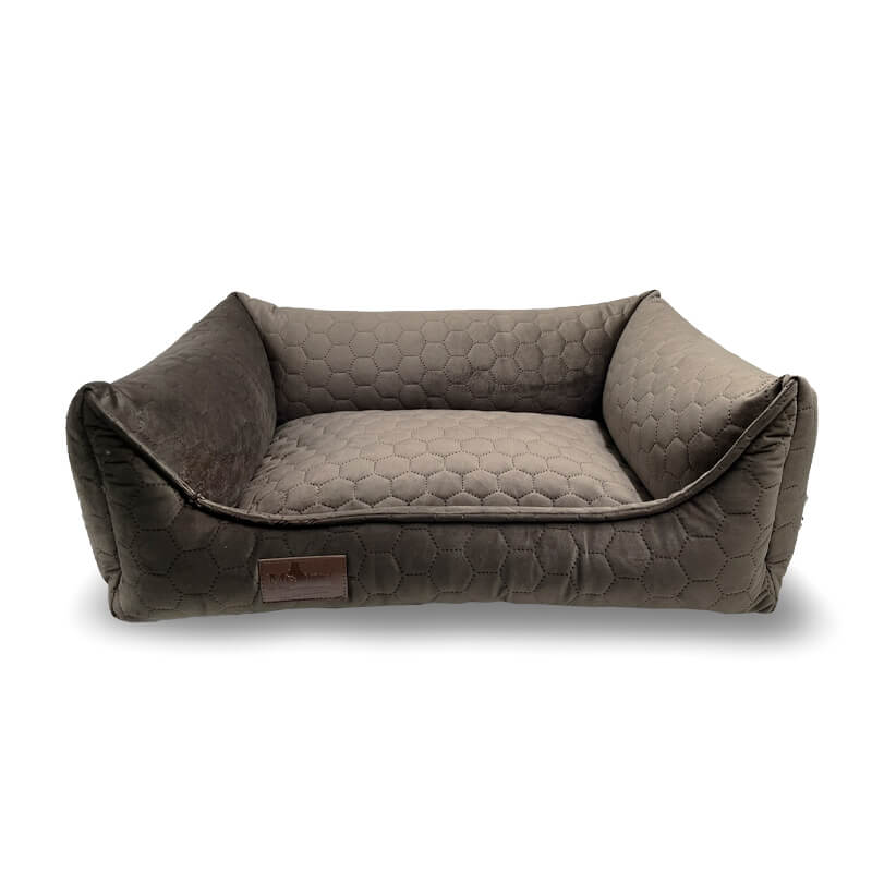 Meduza ležišče Riviera iz žameta, različne velikosti - rjava - 100 x 80 cm