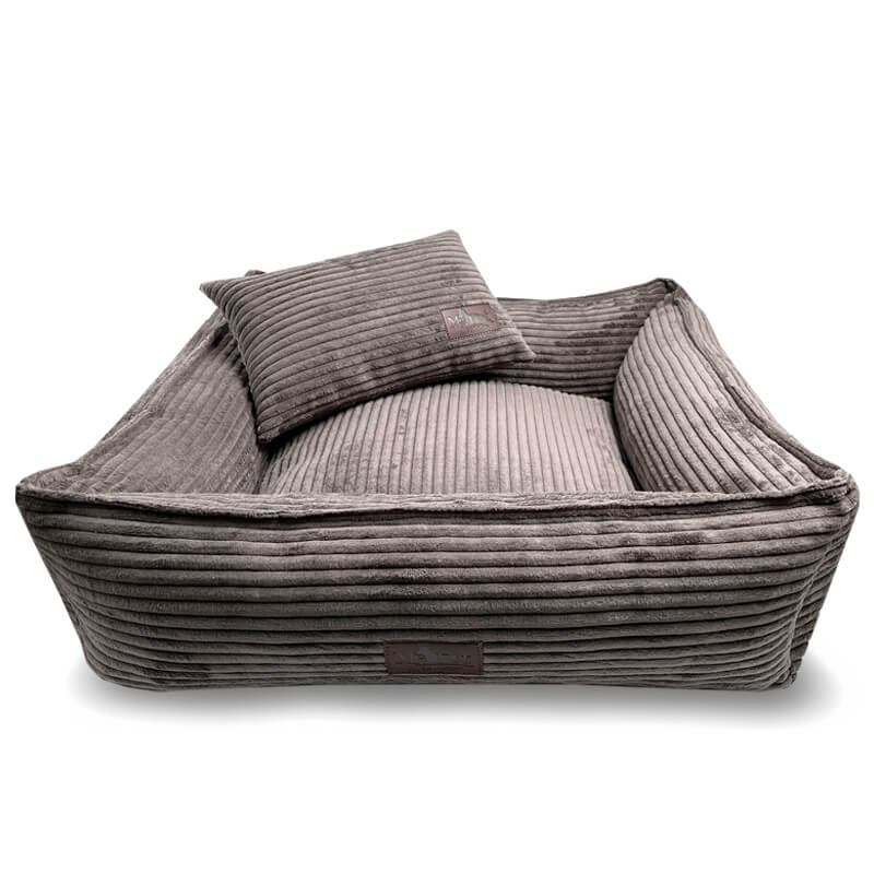 Meduza ležišče Lincoln iz žameta, različne velikosti - siva - 65 x 55 cm (3)