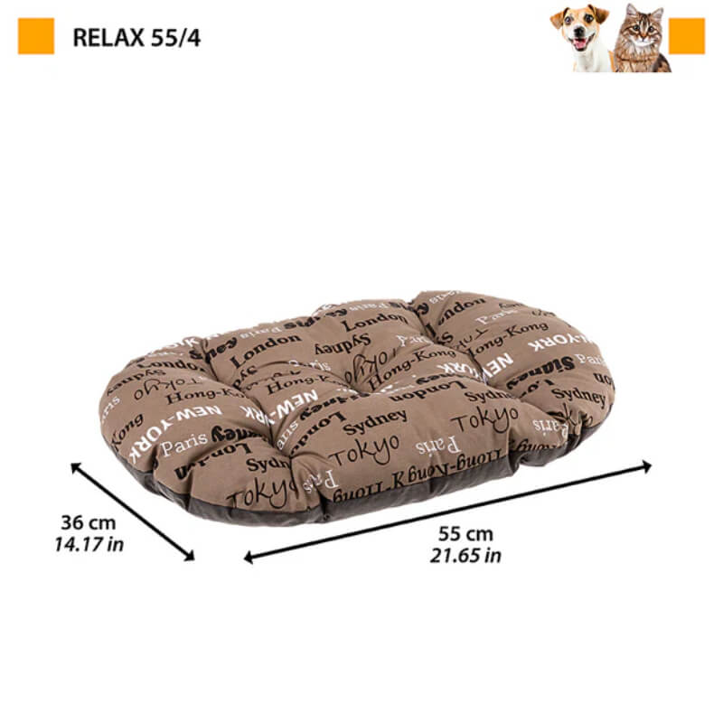 Ferplast ovalna blazina Relax C Cities, rjava - 55 x 36 cm (2)