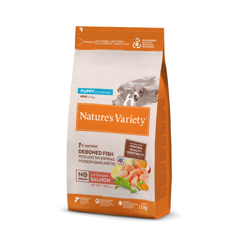 Nature's Variety No Grain Dog Mini Puppy - losos - 1,5 kg