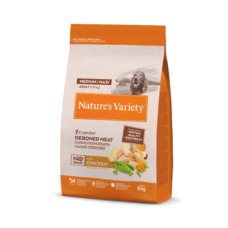 Nature's Variety No Grain Dog Med/Max Adult - piščanec - 10 kg