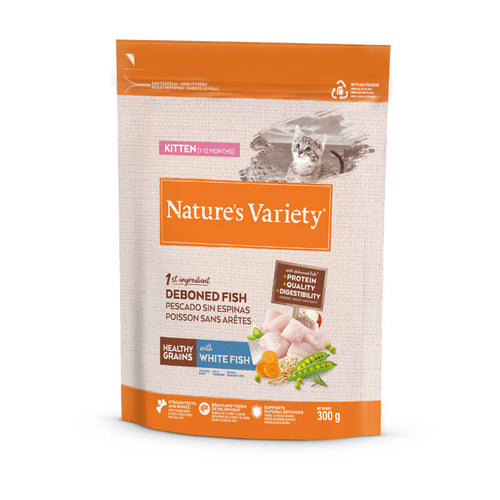 Nature's Variety Healthy Grains Cat Kitten - bela riba - 300 g