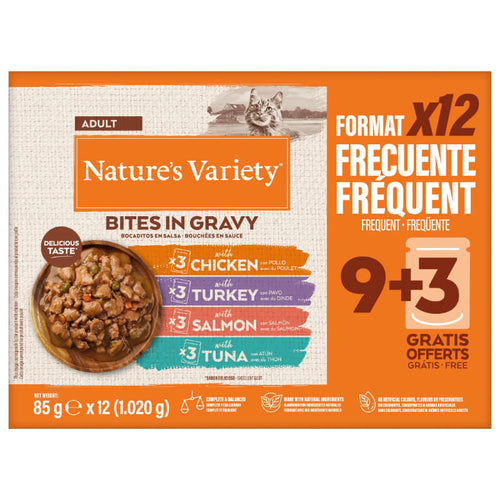 Nature's Variety Cat Adult Multipack koščki v omaki - 4 okusi - 12 x 85 g