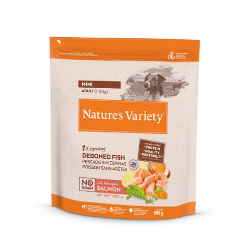 Nature's Variety No Grain Dog Mini Adult - losos - 600 g