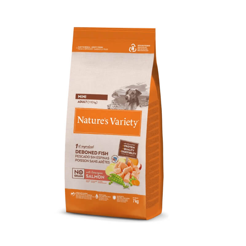 Nature's Variety No Grain Dog Mini Adult - losos - 7 kg