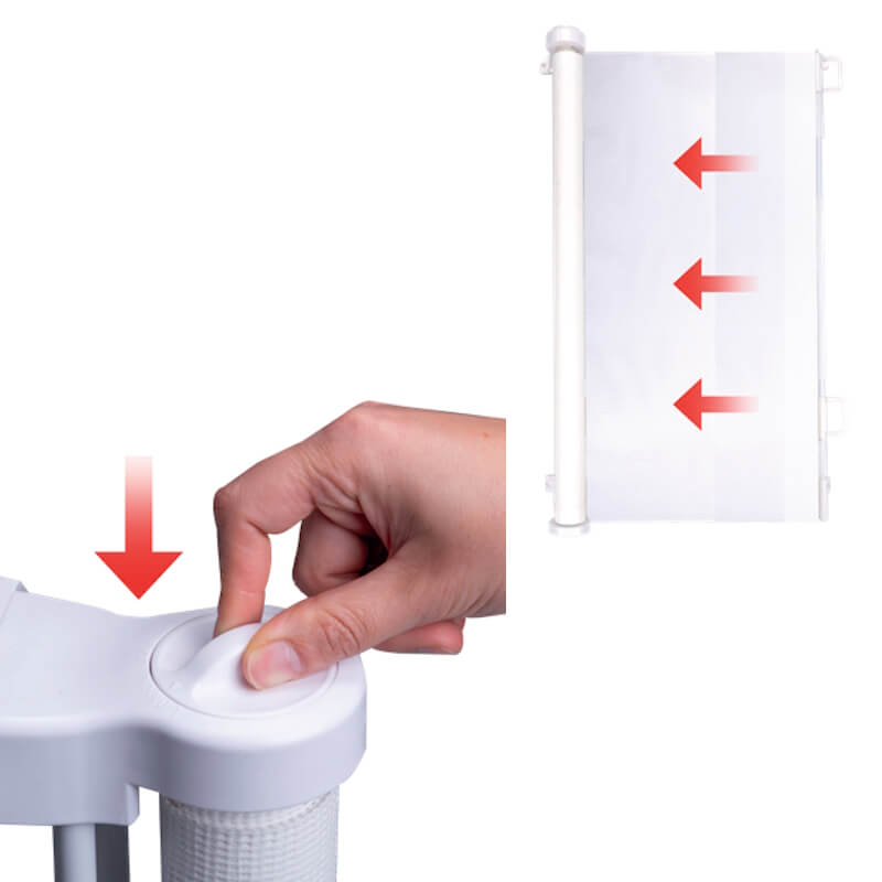 Pawise izvlečna pregrada za vrata, bela - 160 cm (2)