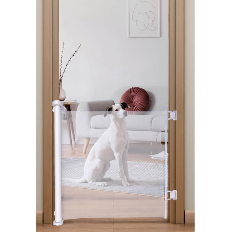 Pawise izvlečna pregrada za vrata, bela - 160 cm (3)