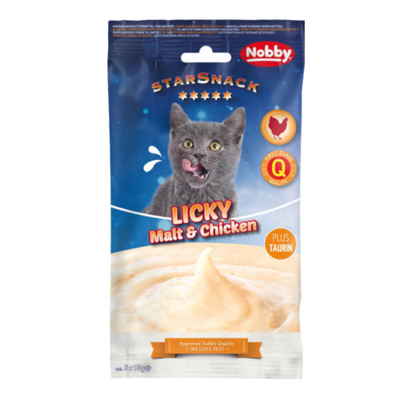 Nobby StarSnack Cat Licky krema, piščanec in slad - 5 x 15 g