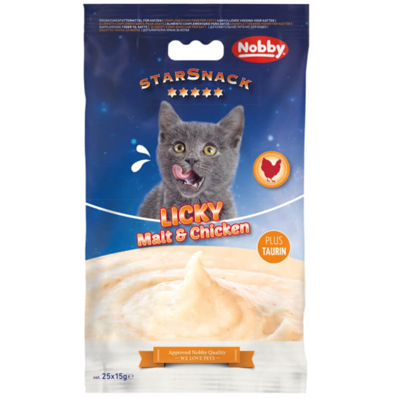Nobby StarSnack Cat Licky krema, piščanec in slad - 25 x 15 g