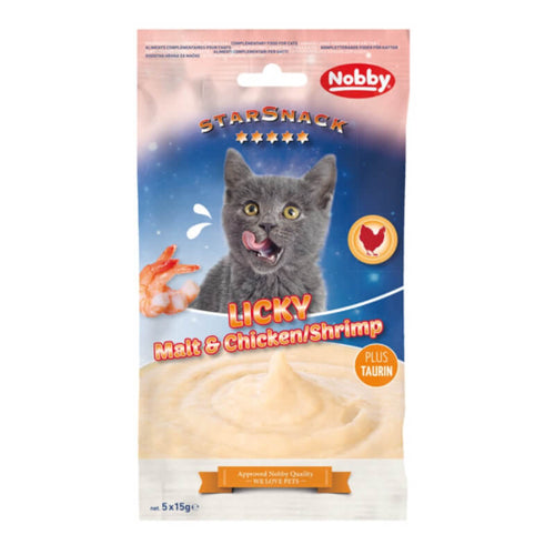 Nobby StarSnack Cat Licky krema, rakci in slad - 5 x 15 g