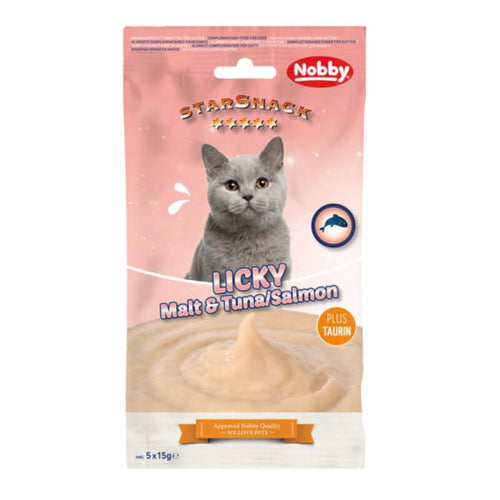 Nobby StarSnack Cat Licky krema, losos in slad - 5 x 15 g