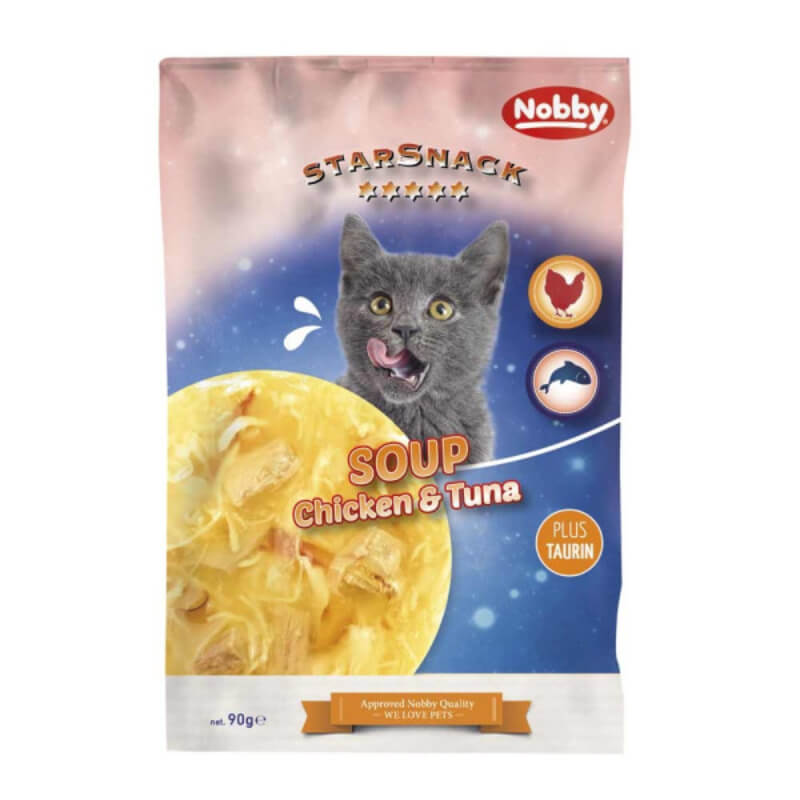 Nobby StarSnack Cat Soup koščki v juhi, piščanec in tuna - 90 g