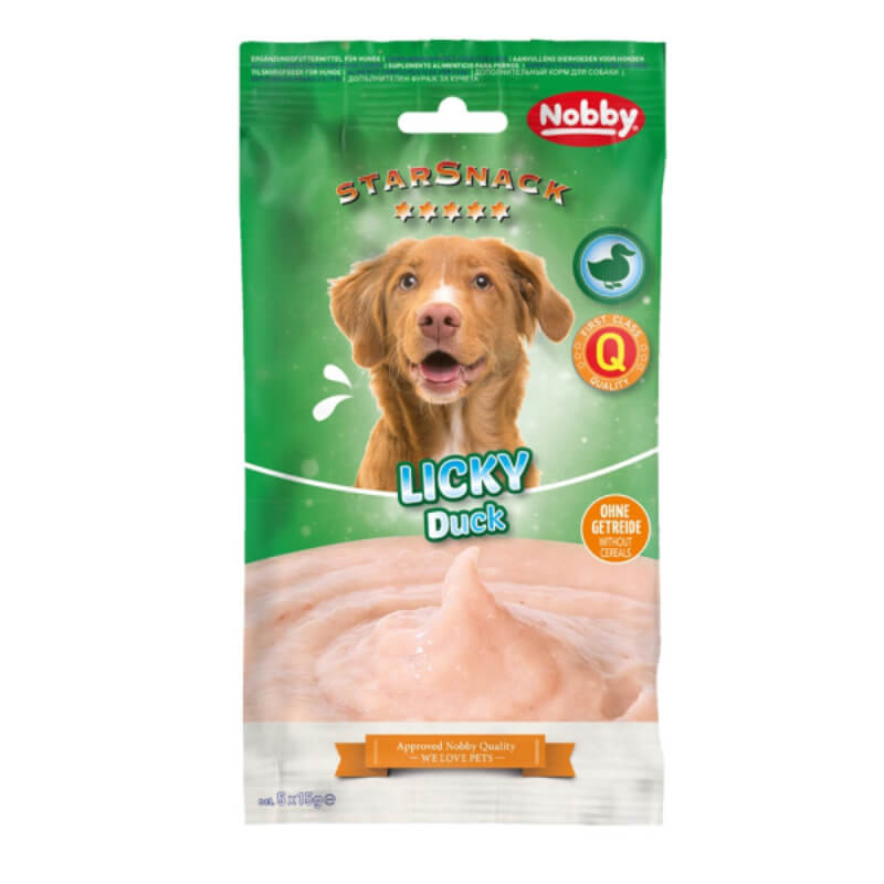 Nobby StarSnack Dog Licky krema, raca - 5 x 15 g