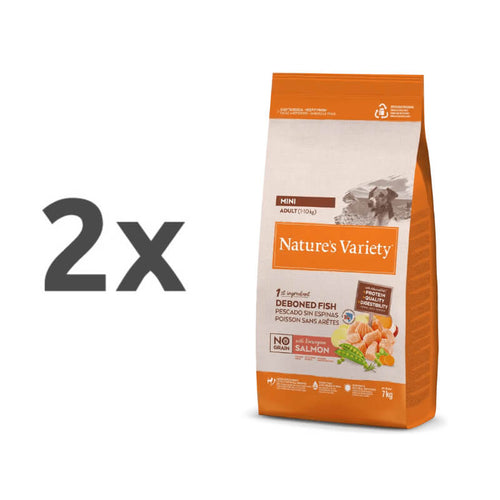 Nature's Variety No Grain Dog Mini Adult - losos - 2 x 7 kg