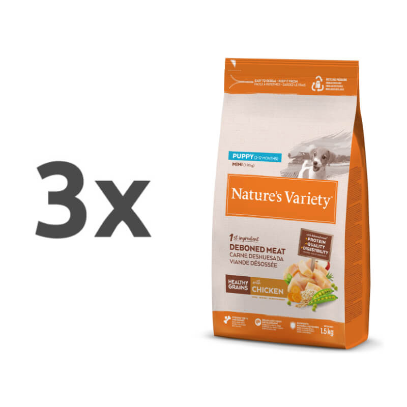 Nature's Variety Healthy Grains Dog Mini Puppy - piščanec - 3 x 1,5 kg