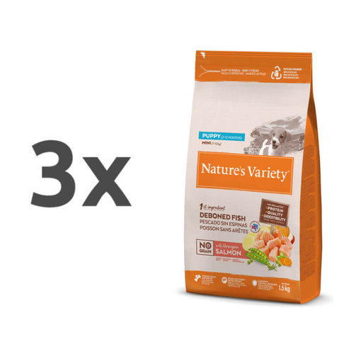 Nature's Variety No Grain Dog Mini Puppy - losos - 3 x 1,5 kg