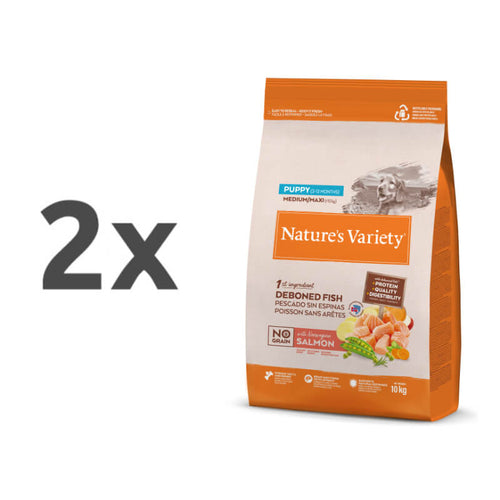 Nature's Variety No Grain Dog Med/Max Puppy - losos - 2 x 10 kg