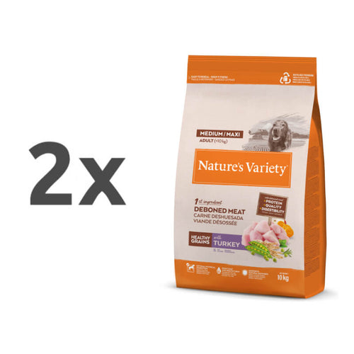 Nature's Variety Healthy Grains Dog Med/Max Adult - puran - 2 x 10 kg