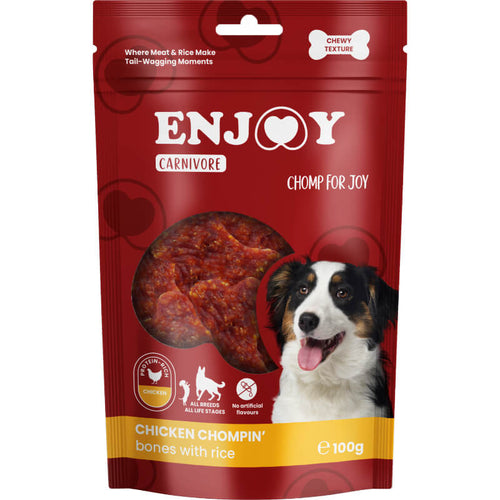 Enjoy Carnivore Chomp For Joy žvečljive kostke, piščanec in riž - 100 g