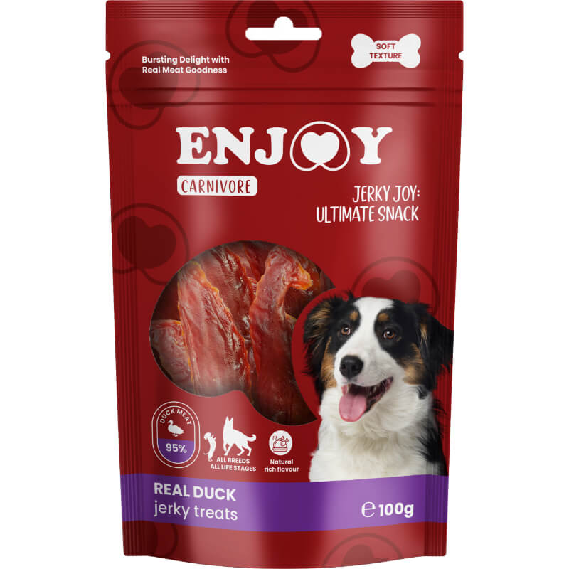 Enjoy Carnivore Jerky Joy mehki priboljški, račji fileji - 100 g