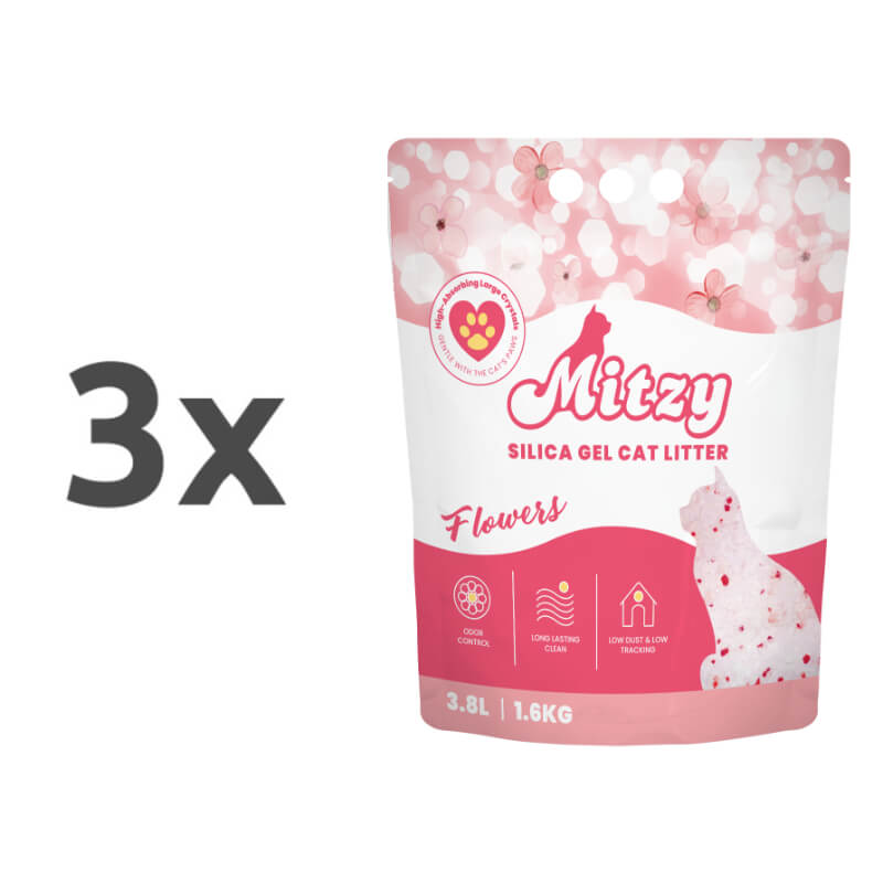 Mitzy posip silica gel, s cvetličnim vonjem - 1,6 kg - 3 x 1,6 kg