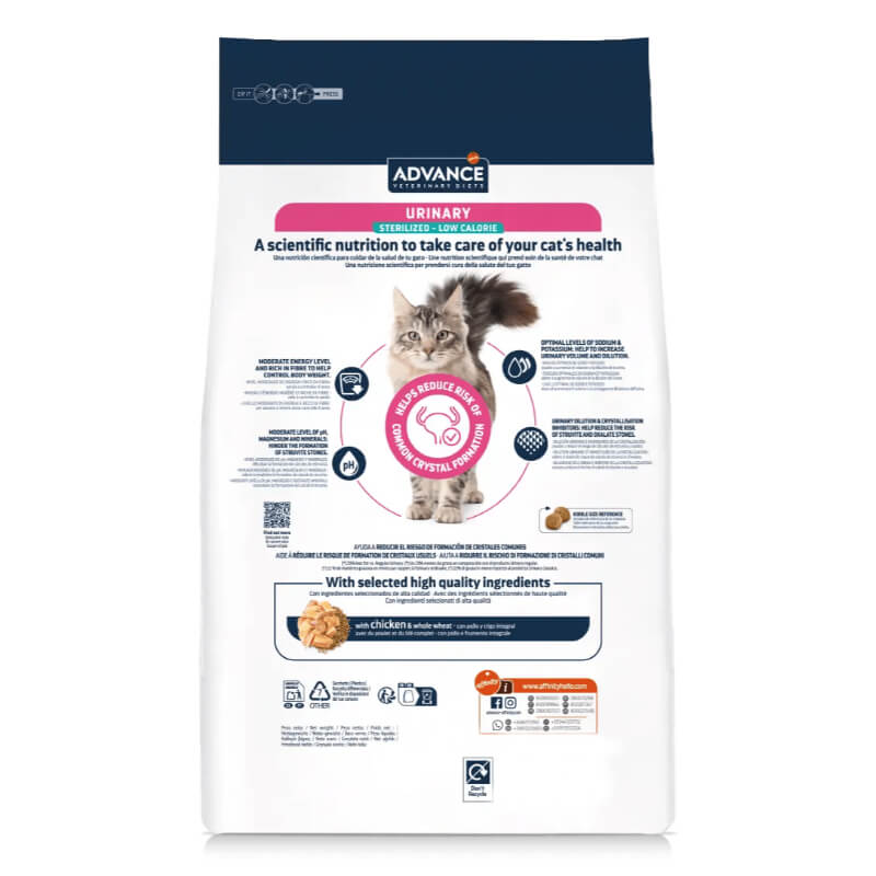 Advance vet. dieta za mačke Urinary Sterilized Low Calorie - piščanec (2)