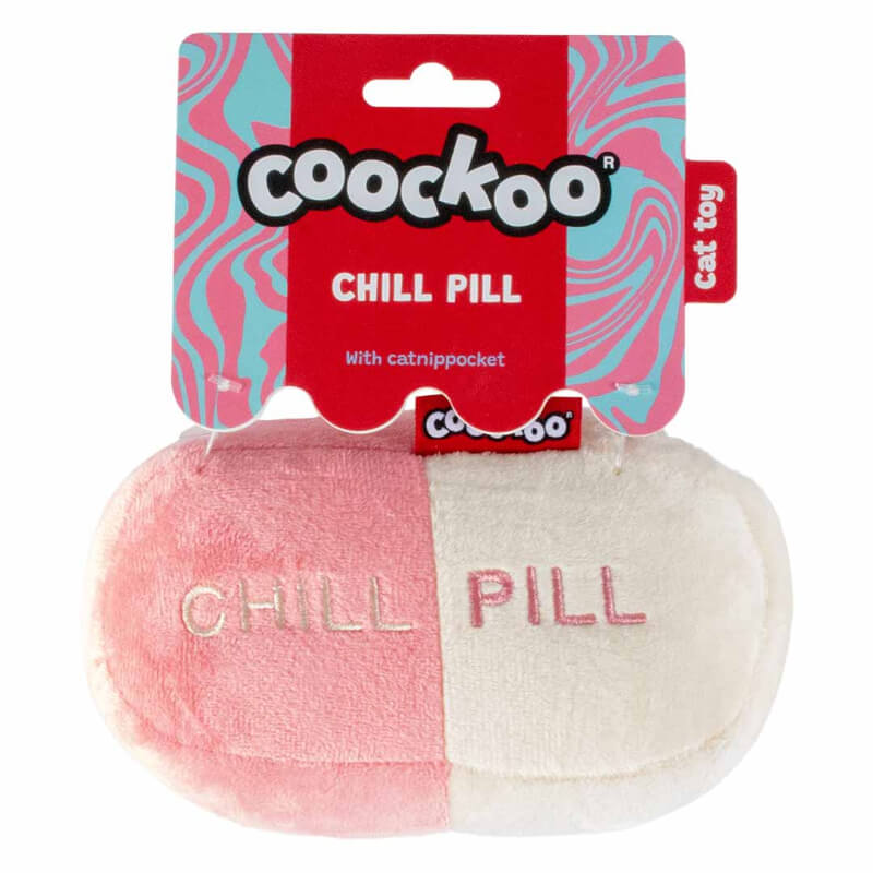 Coockoo plišasta igrača Chill Pill z mačjo meto, belo-roza - 16 x 7 x 9 cm (2)