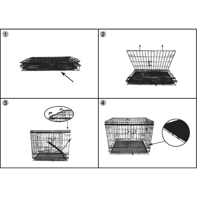 Enjoy kovinski boks z dvojnimi vratci, črn - 106,5 x 70,5 x 77 cm (5)