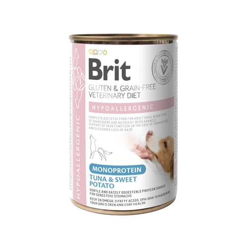 Brit GF Veterinarska dieta za pse Hypoallergenic Mono, tuna - 400g