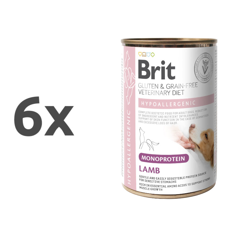 Brit GF Veterinarska dieta za pse Hypoallergenic Mono, jagnjetina - 400g - 6 x 400 g