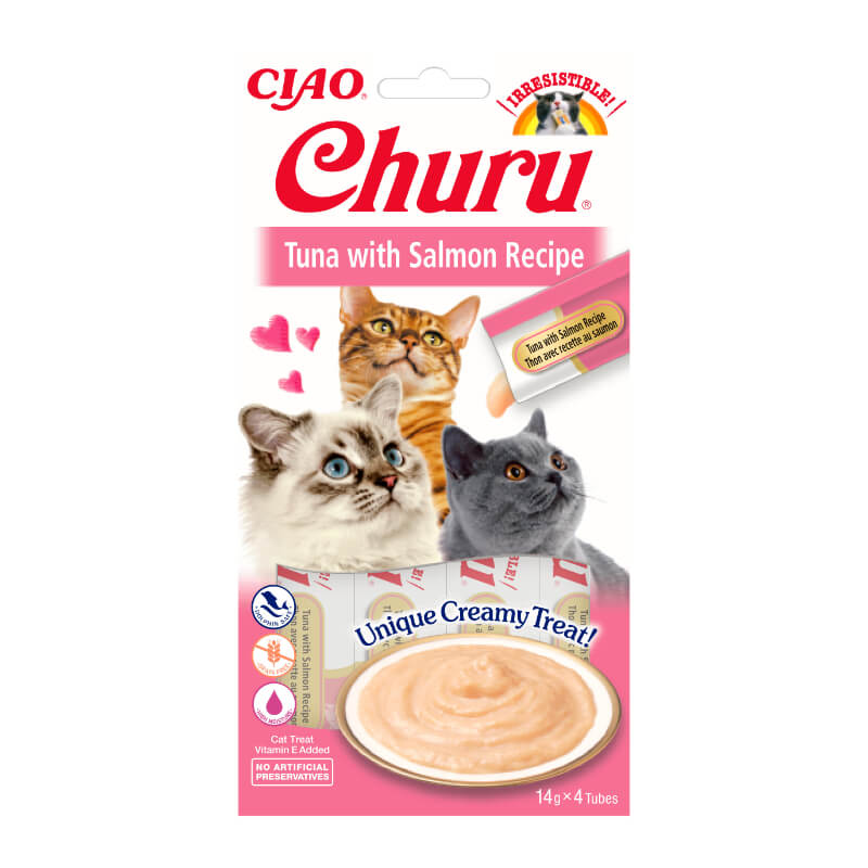 Inaba Cat Churu Purée, losos - 4 x 14 g