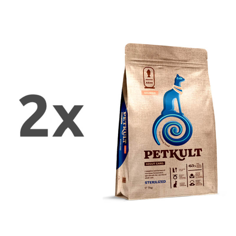 Petkult Cat Adult Care Sterilised - losos - 2 x 7 kg