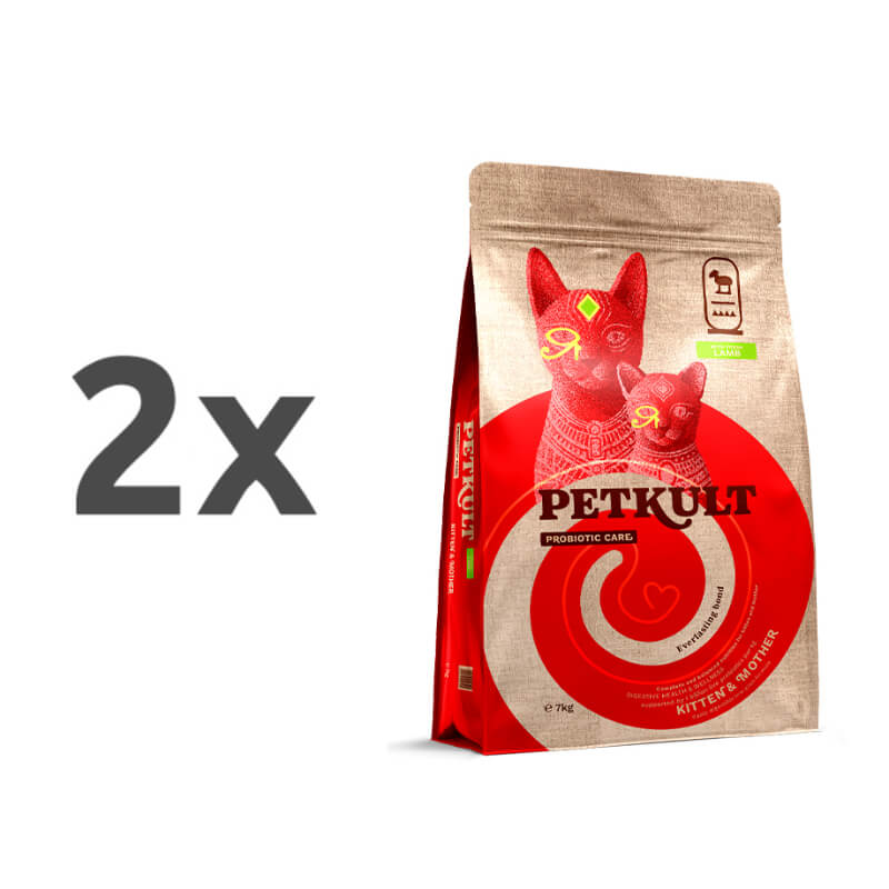 Petkult Probiotic Care Kitten & Mother - jagnjetina - 2 x 7 kg