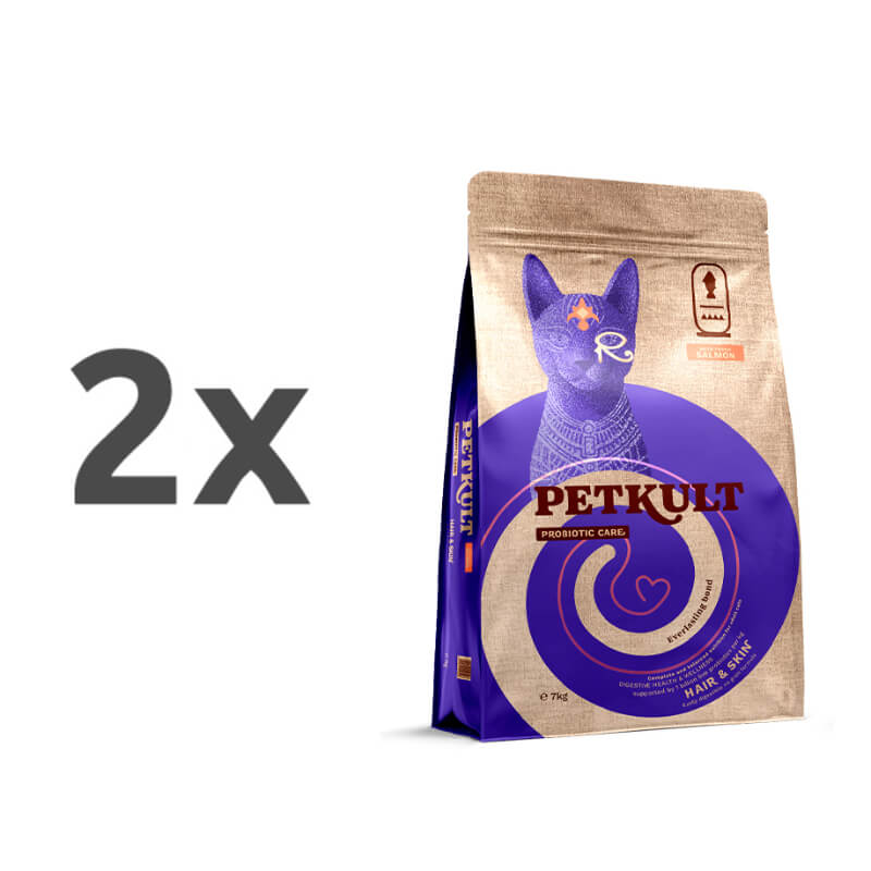 Petkult Probiotic Care Adult Hair&Skin - losos - 2 x 7 kg