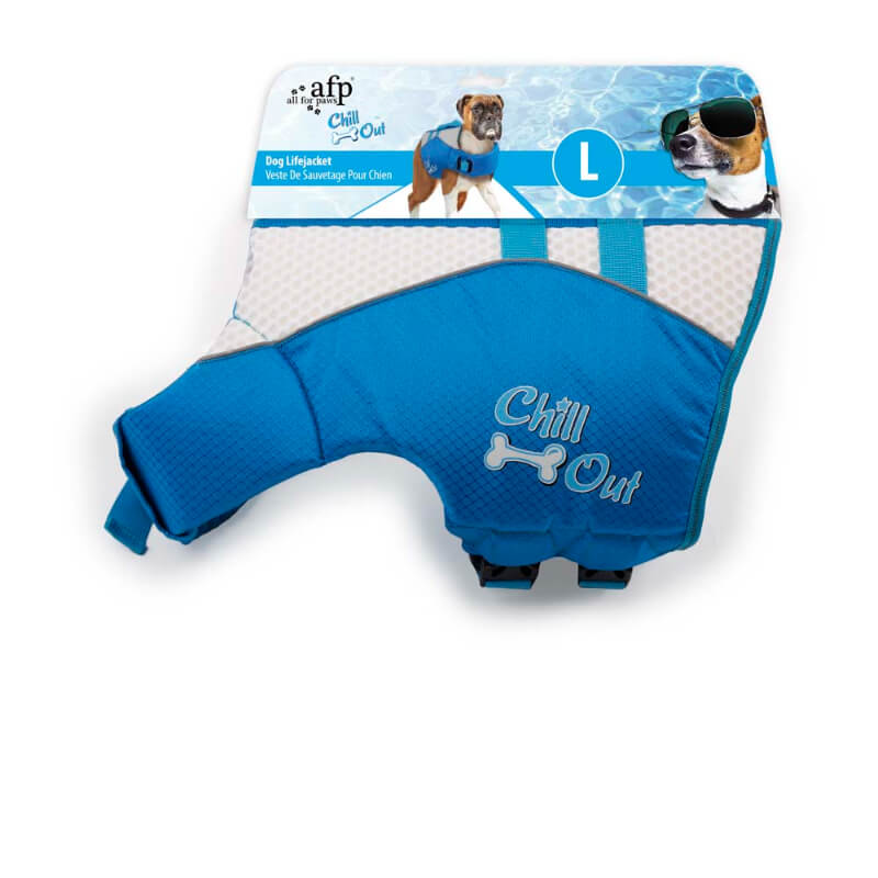 All for paws Chill Out plavalni jopič za psa L, moder - 39 cm