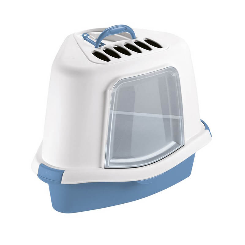 Stefanplast Sprint Corner kotno stranišče, modro-belo - 40 x 56 x 40 cm