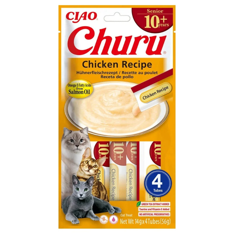 Inaba Cat Churu Purée Senior, piščanec - 4 x 14 g