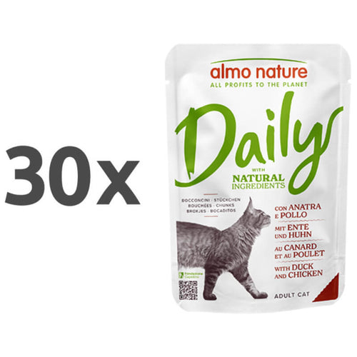 Almo Nature Cat Daily vrečka - piščanec in raca - 70 g - 30 x 70 g