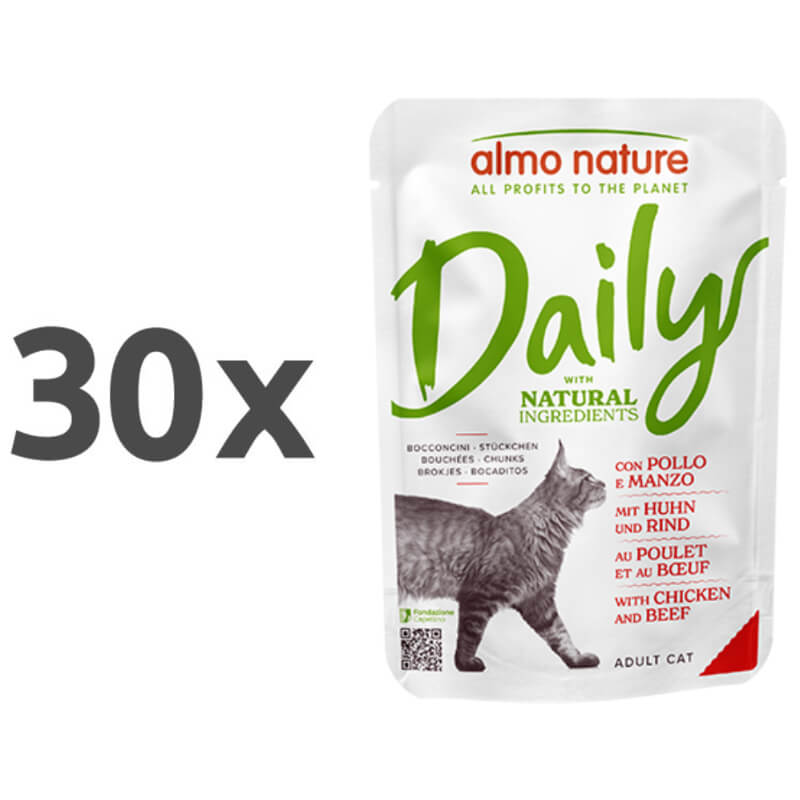 Almo Nature Cat Daily vrečka - piščanec in govedina - 70 g - 30 x 70 g