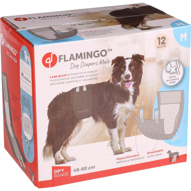 Flamingo plenice za samce, za enkratno uporabo (12 kos) - črne - M