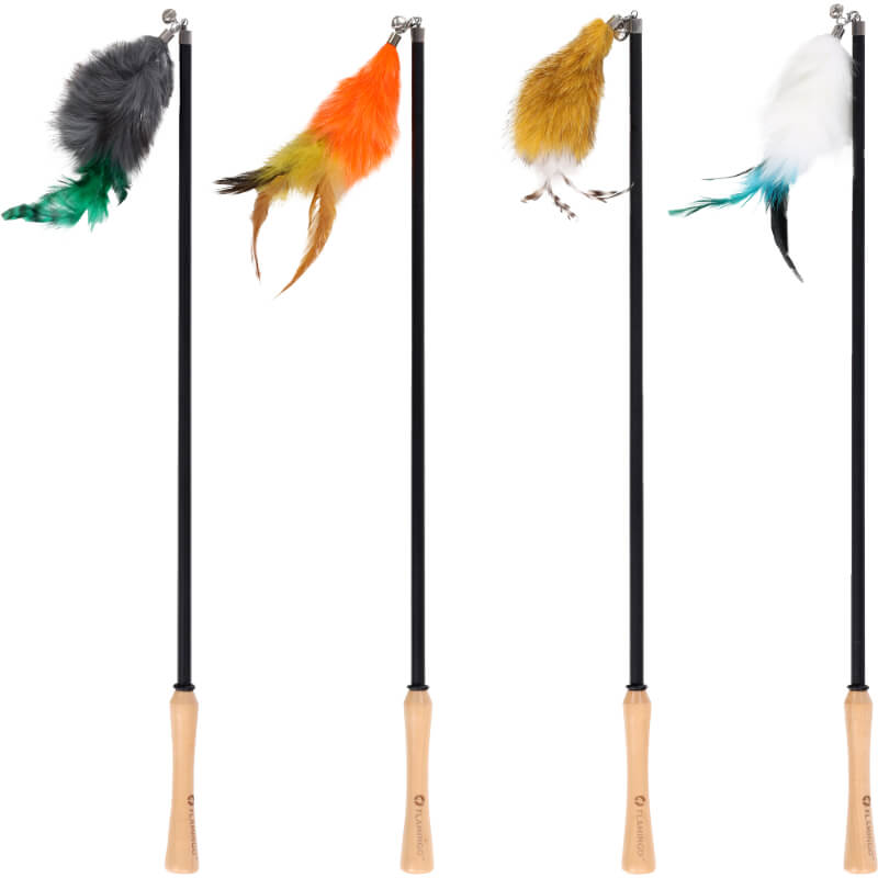 Flamingo teleskopska palica Nouk z obeskom, različne barve - 61-142 cm