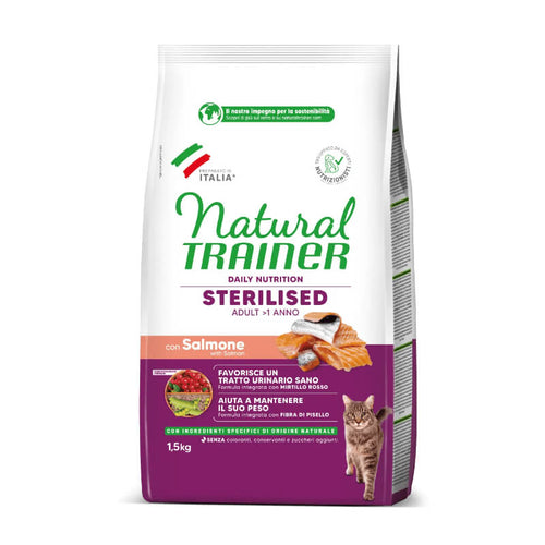 Natural Trainer Cat Sterilised Adult, losos - različna pakiranja - 1,5 kg