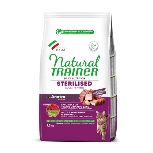 Natural Trainer Cat Sterilised Adult, raca - različna pakiranja - 1,5 kg