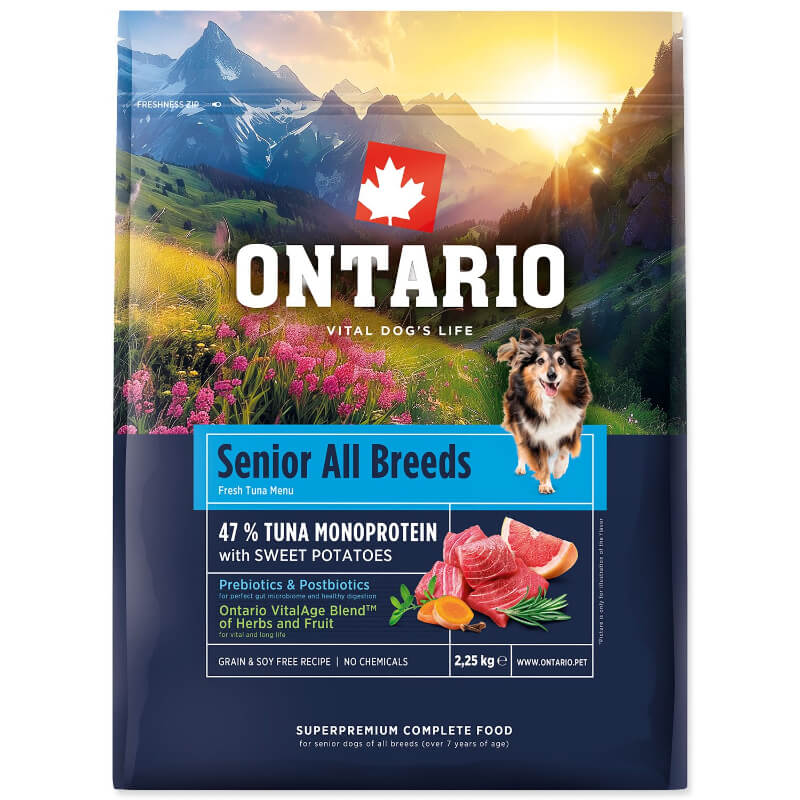 Ontario Senior All Breeds Monoprotein - tuna in sladki krompir - 2,25 kg