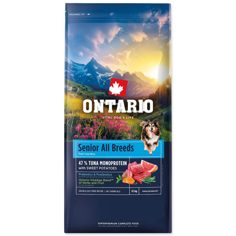 Ontario Senior All Breeds Monoprotein - tuna in sladki krompir - 12 kg